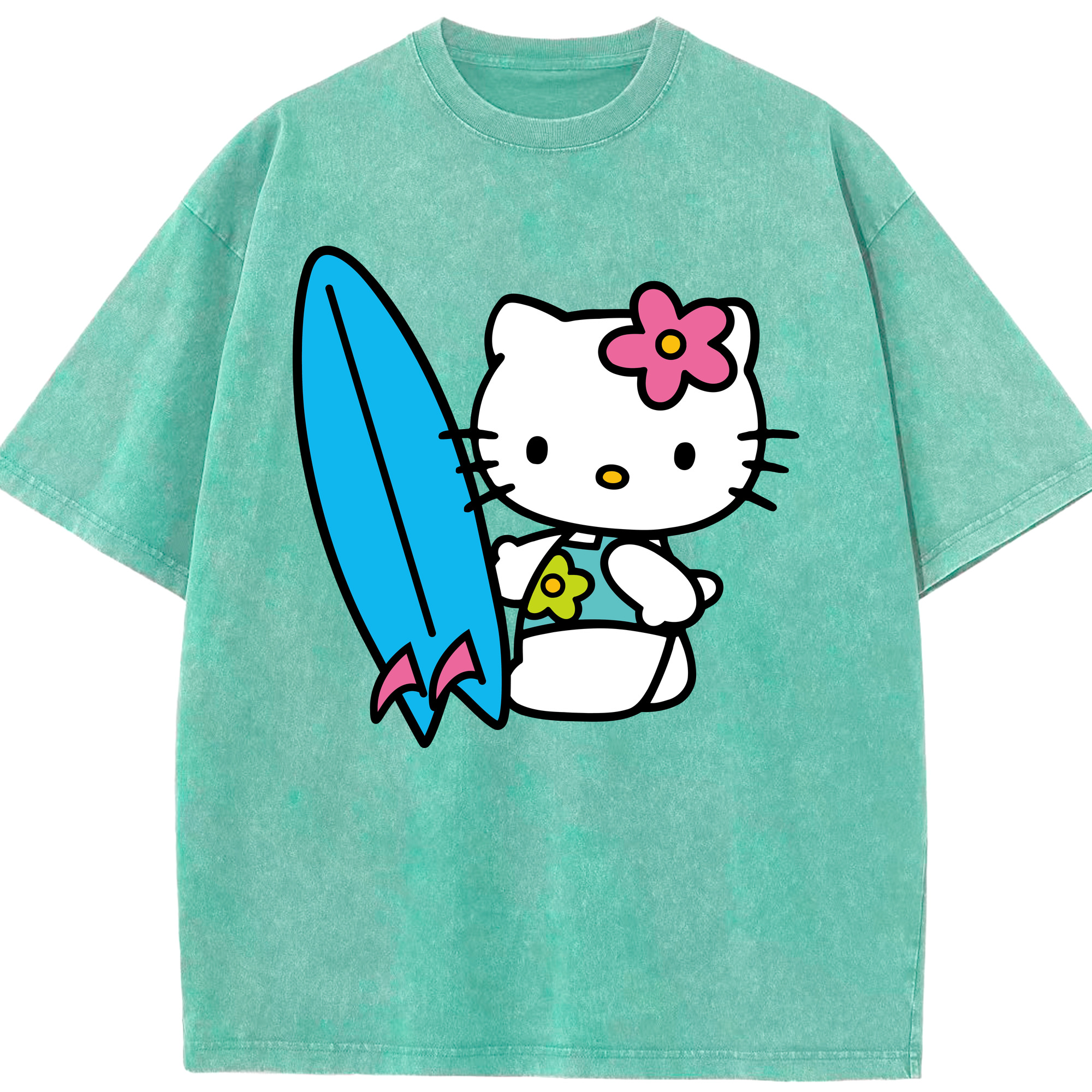 （画像用） Hello Kitty ハローキティ 綿100% ヴィンテージ風 半袖Tシャツ（フロントプリント）